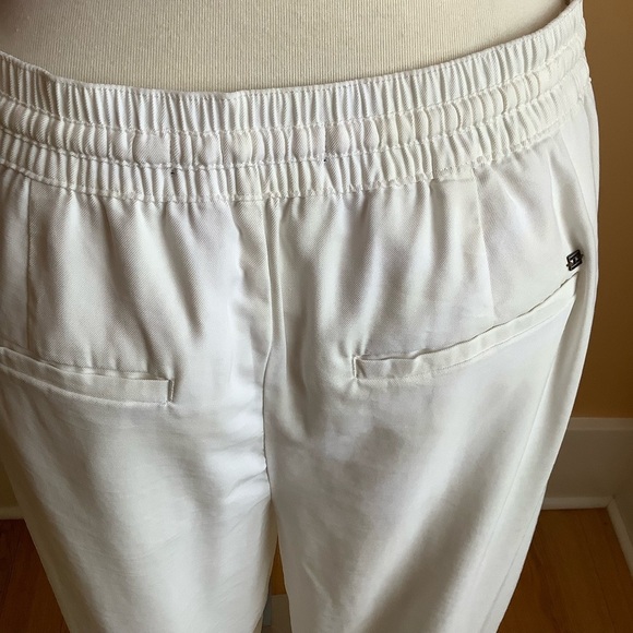 TOMMY HILFIGER White Relaxed Wide Leg Pleated Pants Size L - Picture 7 of 13